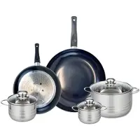 Elo Set van 2 Koekenpannen 24 en 32 cm en 3 kookpotten 12, 14 en 20 cm Elo Prima Glanzend