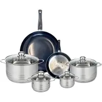 Elo Set van 2 Koekenpannen 20 en 32 cm en 4 kookpotten 12, 14, 20 en 24 cm Elo Prima Brillant