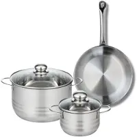 Elo Set van 1 Koekenpan 24 cm en 2 kookpotten 14 en 20 cm Elo Profi Brillant