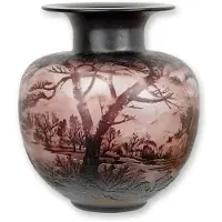 Baakman Vaas - "Autumn Landscape" - Cameo Glas - 29 cm hoog