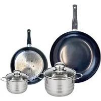 Elo Set van 2 Koekenpannen 20 en 28 cm en 2 kookpotten 12 en 16 cm Elo Prima Glanzend