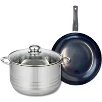 Elo Set van 1 Koekenpan 24 cm en 1 braadpan 24 cm Elo Prima Glanzend