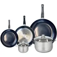 Elo Set van 3 Kookpannen 20, 24 en 32 cm en 2 braadpannen 12 en 20 cm Elo Prima Glanzend