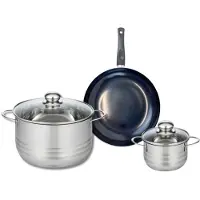 Elo Set van 1 Koekenpan 20 cm en 2 kookpotten 12 en 20 cm Elo Prima Glanzend