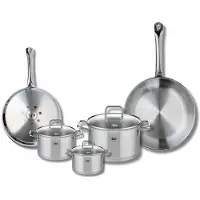 Elo Set van 2 Koekenpannen 24 en 28 cm en 3 kookpotten 12, 14 en 20 cm Elo Profi Citrin