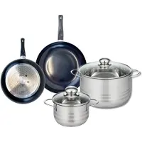 Elo Set van 2 Koekenpannen 20 en 24 cm en 2 Kookpotten 16 en 24 cm Elo Prima Glanzend