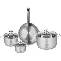 Elo Set van 1 Koekenpan 24 cm en 3 kookpotten 12, 14 en 20 cm Elo Profi Brillant