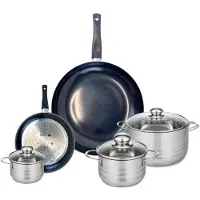 Elo Set van 2 Koekenpannen 20 en 32 cm en 3 kookpotten 12, 16 en 20 cm Elo Prima Brillant