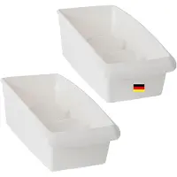 Novaliv set van 2 medicijnorganizers, grote medicijnkast - 25 x 16 cm WIT met scheidingswand - medicijndoos voor pillen, tabletdoos, pleisterdoos, medicijndoos, verbanddoos