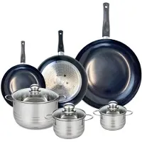 Elo Set van 3 Kookpannen 20, 24 en 32 cm en 3 braadpannen 12, 14 en 20 cm Elo Prima Brillant
