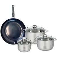 Elo Set van 1 Koekenpan 32 cm en 3 kookpotten 16, 20 en 24 cm Elo Prima Glanzend