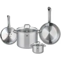 Elo Set van 2 Koekenpannen 24 en 28 cm en 2 kookpotten 14 en 26 cm Elo Profi Citrin