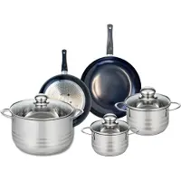 Elo Set van 2 Koekenpannen 20 en 24 cm en 3 Kookpotten 14, 16 en 24 cm Elo Prima Glanzend