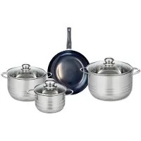 Elo Set van 1 Koekenpan 24 cm en 3 kookpotten 16, 20 en 24 cm Elo Prima Glanzend