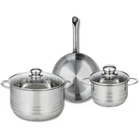 Elo Set van 1 Koekenpan 24 cm en 2 kookpotten 16 en 24 cm Elo Profi Brillant