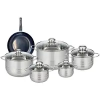 Elo Set van 1 Koekenpan 20 cm en 5 kookpotten 12, 14, 16, 20 en 24 cm Elo Prima Glanzend
