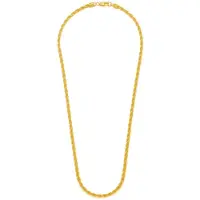 Frank 1967 7FN-0063 Stalen Koordcollier - Ketting - 60cm - 4mm Dikte - Staal - Goudkleurig - Cadeau voor mannen