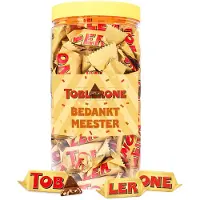 Toblerone Tiny chocolade "Bedankt meester" - cadeau voor meester - einde schooljaar - bedankt de leerkracht - chocoladecadeau - melkchocolade met honing, amandel en nougat - 500g