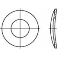 Toolcraft 105898 Veerschijf Binnendiameter: 21 mm DIN 137 Verenstaal 100 stuk(s)