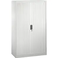 C+P Omnispace rolluikkast, 4 OH, afsluitbaar, B 1000 x D 420 x H 1660 mm, staal/kunststof, verkeerswit