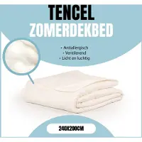 Linnick Tencel Zomerdekbed - 100% katoen Tijk - Zomerdekbed 240x200cm - Dekbed Zomer - Lits Jumeaux - Dekbedden