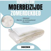 Eleganzzz Gerecycled Moerbeizijde Zomerdekbed - Katoen/Zijde - Zijden Dekbed - Mono Dekbed - Zomer Dekbed 240x220 cm - Lits Jumeaux Extra Lang - Dekbedden