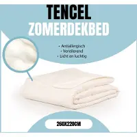 Linnick Tencel Zomerdekbed - 100% katoen Tijk - Zomerdekbed 260x220cm - Dekbed Zomer - Lits Jumeaux Extra Lang - Lits Jumeaux Extra Breed - Dekbedden