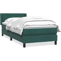 vidaXL Boxspring met matras fluweel donkergroen 80x220 cm