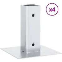 vidaXL Spokkels vierkant 4 st gegalvaniseerd staal zilverkleurig