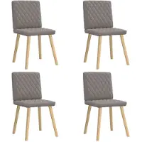 vidaXL Eetkamerstoelen 4 st draaibaar stof taupe