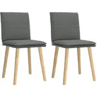 vidaXL Eetkamerstoelen 2 st stof donkergrijs