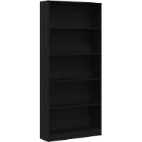 vidaXL Boekenkast 80x24x176 cm spaanplaat zwart eikenkleurig