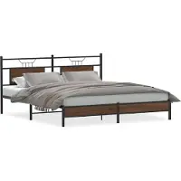 vidaXL Bedframe zonder matras bewerkt hout bruin eikenkleur 183x203 cm