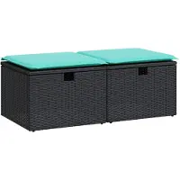 vidaXL 2-delige Loungeset met kussens poly rattan acacia zwart