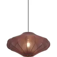 QAZQA Japandi hanglamp bruin met stoffen kap 50cm - Plu