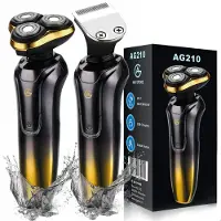 AG AG210 Scheerapparaat Mannen- Met Trimmer - Nat en droog - Scheerapparaten - Goud -Scheren - 120 Minuten Draadloos Te Gebruiken - Tondeuse - Elektrisch shaver - Baardtrimmer - Ook Voor Vrouwen