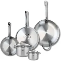 Elo Set van 3 Kookpannen 24, 28 en 32 cm en 2 braadpannen 12 en 16 cm Elo Profi Citrin