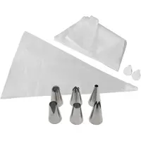 Zenker Set van 20 spuitzakken van plastic met roestvrijstalen en plastic spuitmondjes 32 cm Smart Pastry