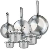 Elo Set van 3 Kookpannen 24, 28 en 32 cm en 4 braadpannen 12, 14, 16 en 20 cm Elo Profi Citrin