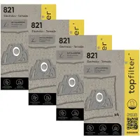 Top Filter Set van 4 pakketten van 4 stofzuigerzakken 64821 voor Tornado en Electrolux TopFilter Premium