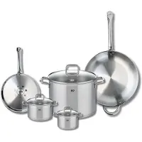 Elo Set van 2 Bakpannen 24 en 32 cm en 3 Kookpotten 12, 14 en 26 cm Elo Profi Citrin