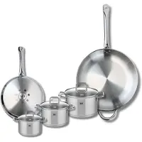 Elo Set van 2 Koekenpannen 24 en 32 cm en 3 kookpotten 12, 14 en 16 cm Elo Profi Citrin