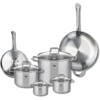 Elo Set van 2 Koekenpannen 24 en 32 cm en 4 kookpotten 12, 14, 20 en 26 cm Elo Profi Citrin