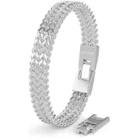 SERASAR | Premium roestvrijstalen armband heren [Franco] | Waterdicht | Veilige sluiting | Inclusief sieradendoosje | Kleur: Zilver | Lengte: 20 cm