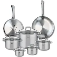 Elo Set van 2 Bakpannen 28 en 32 cm en 5 Kookpotten 12, 14, 16, 20 en 26 cm Elo Profi Citrin