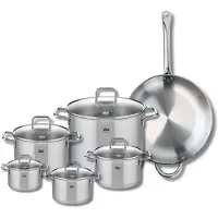 Elo Set van 1 Koekenpan 32 cm en 5 kookpotten 12, 14, 16, 20 en 26 cm Elo Profi Citrin