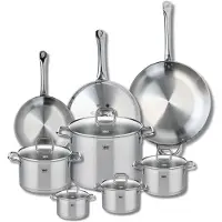 Elo Set van 3 Kookpannen 24, 28 en 32 cm en 5 braadpannen 12, 14, 16, 20 en 26 cm Elo Profi Citrin