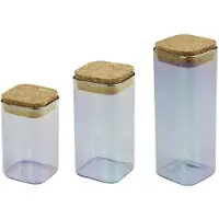 Tasty Set van 3 glazen bewaardozen met deksel 280 ml + 330 ml + 450 ml Green