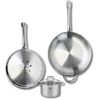 Elo Set van 2 Koekenpannen 28 en 32 cm en 1 braadpan 14 cm Elo Profi Citrin