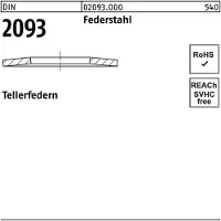 Toolcraft 137336 Schijfveren Binnendiameter: 9.2 mm DIN 2093 Verenstaal 200 stuk(s)